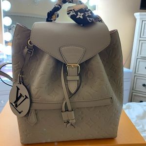 Louis Vuitton Montsouris Empretine Backpack &Scarf